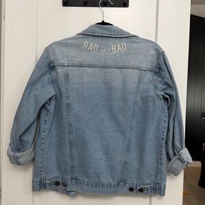 Amuse “Rad Ain’t Bad” Embroidered Denim Jacket Size S